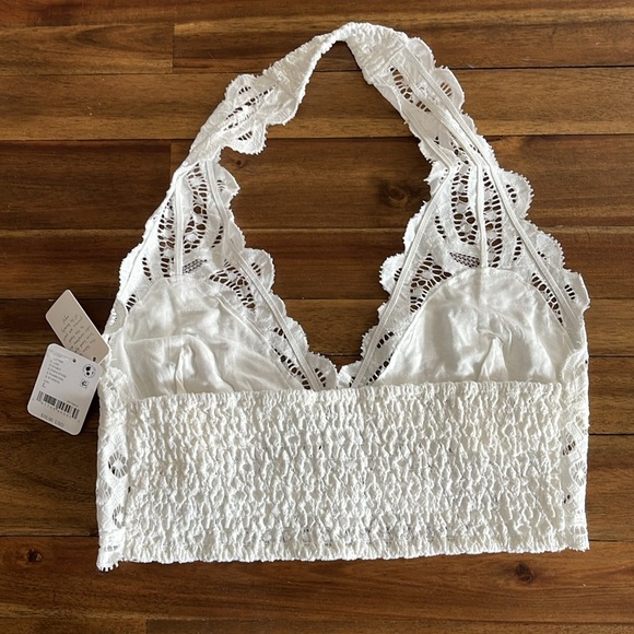 Free People Adella Lace Halter Bralette Ivory - Picture 3 of 12